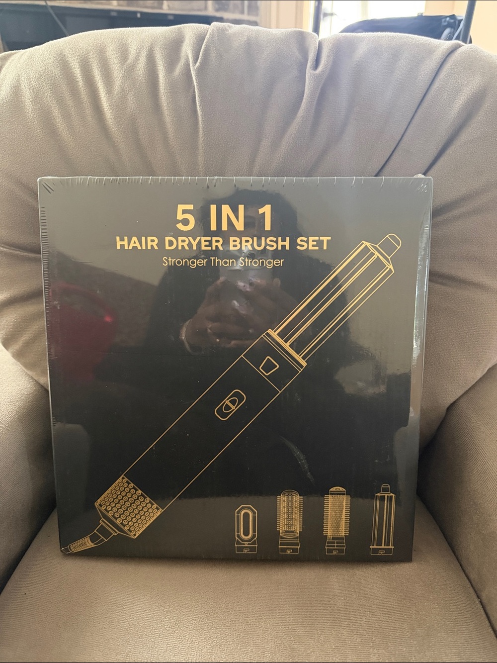 5-in-1 Hair Dryer Brush Set - Black & Gold